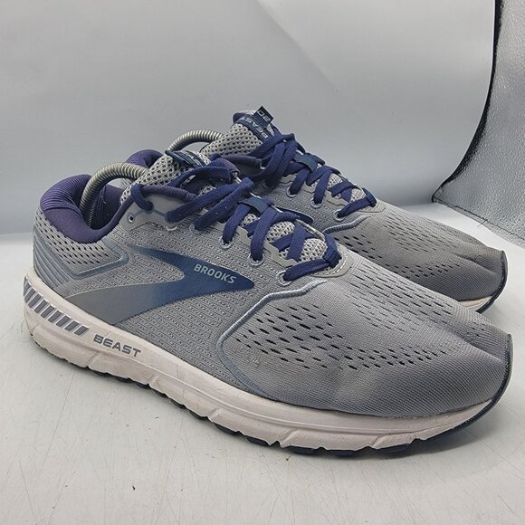 Brooks Beast 20 Mens 9.5 Gray Sneaker Shoes Casual Walking Working Comfort - Picture 1 of 13
